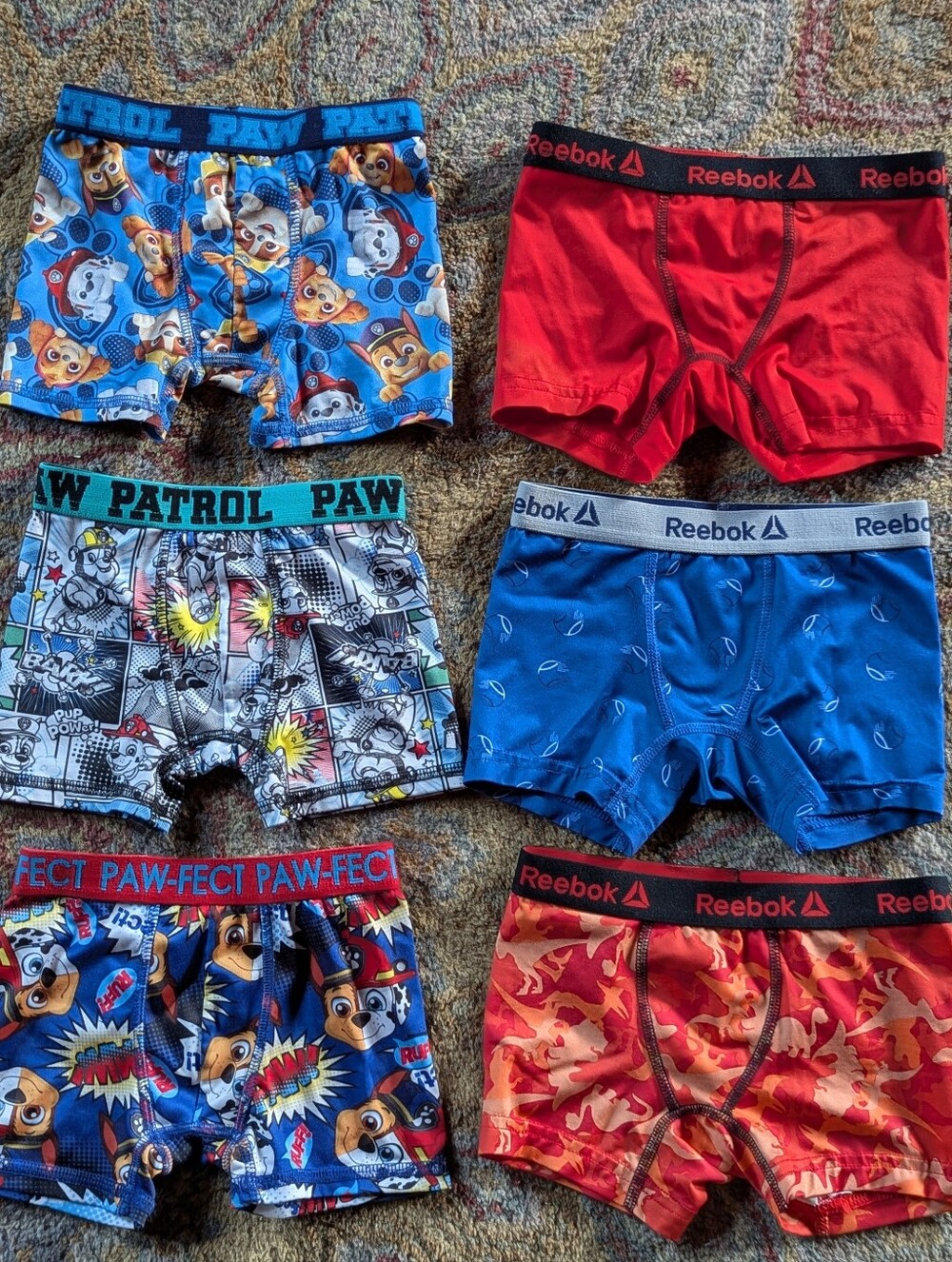 Reebok And Paw Patrol 2T-3T Boxer Brief Lot